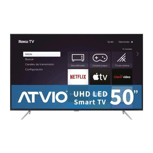 Televisión Pantalla 50 Pulgadas Atvio Roku TV 4K UHD ATV50UHDR