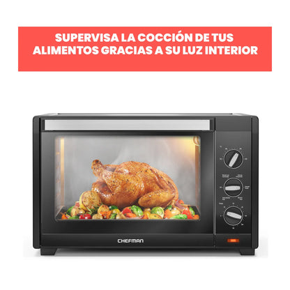 Horno Tostador de Convección Chefman 45 Litros Negro RJ25-M45BLACK