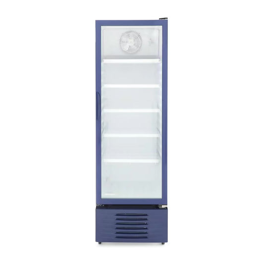 Refrigerador Vitrina 9 Pies Cúbicos Hisense Azul Puerta de Vidrio CVC494N3AWX