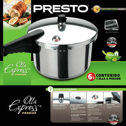 Olla Express Presto Premier 6 Litros Aluminio 75484