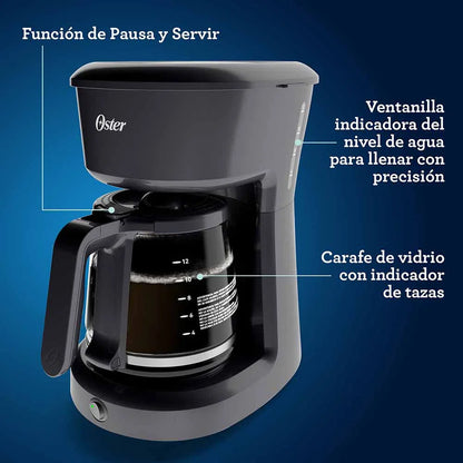 Cafetera para 12 Tazas con Indicador de Encendido Oster BVSTDCS12B