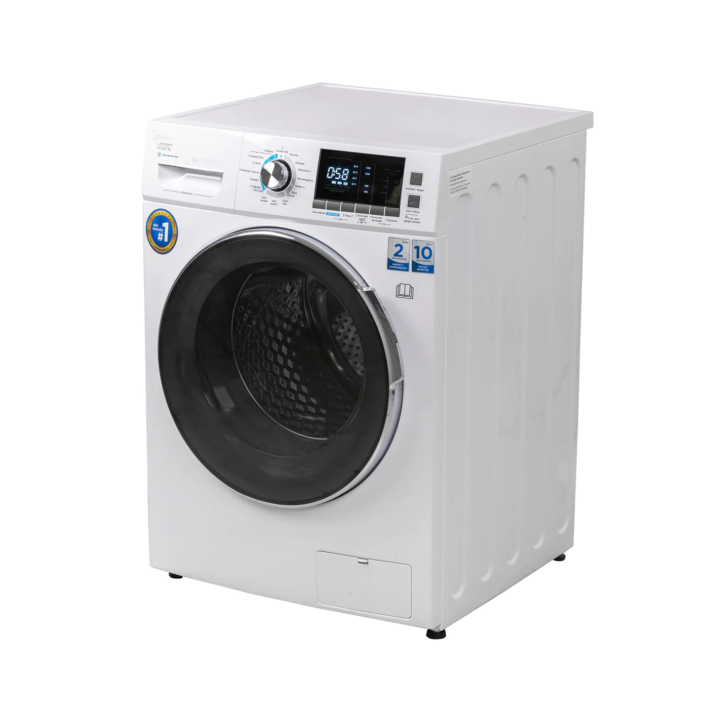 Lavasecadora Midea 10.2 kg Blanca Ultra Motion Wash Inverter MLCF102N2SNDW