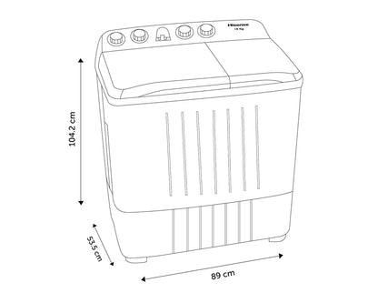 Lavadora Semiautomática Doble Tina 18 Kilos Hisense WSA1803P